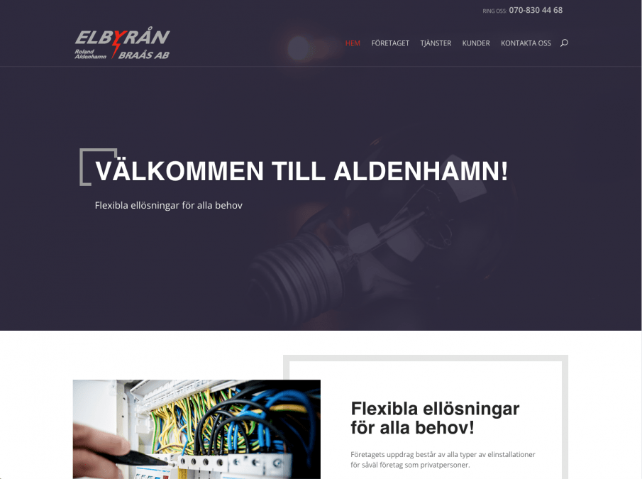 Elbyrån i Braås har fått en ny hemsida