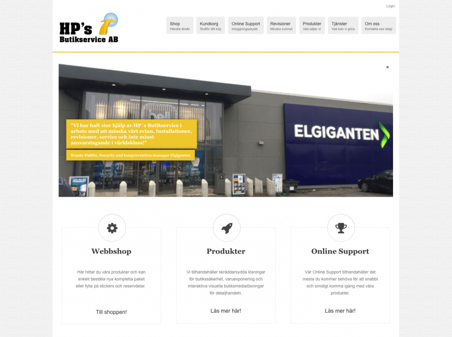 Ny hemsida med webbshop