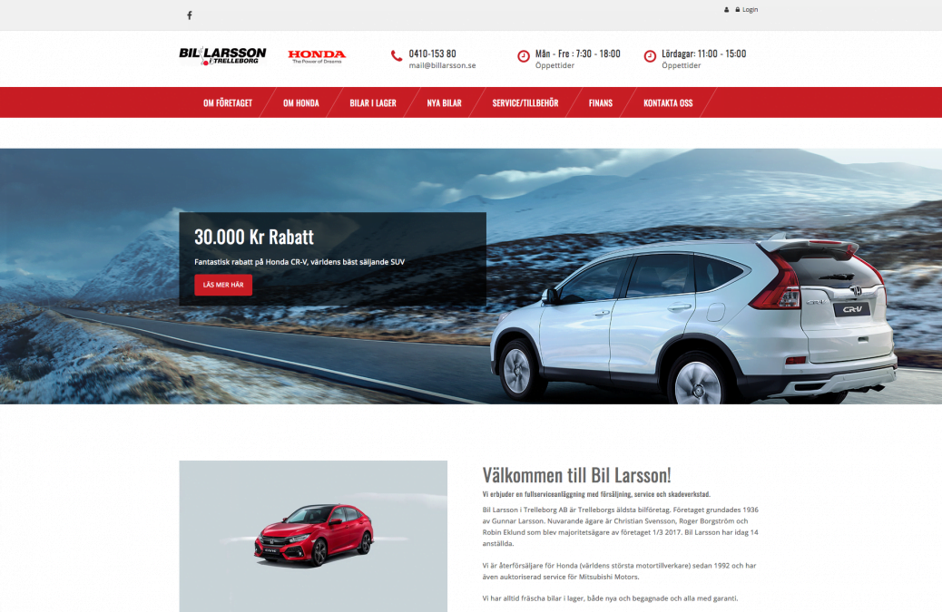 Nya hemsidor till Honda återförsäljare