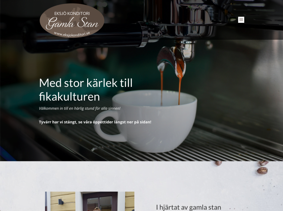 Ny hemsida till Eksjö Konditori Gamla Stan
