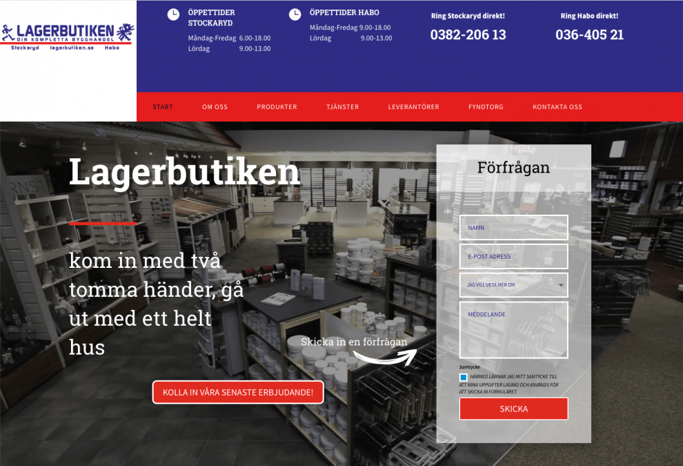 Ny hemsida till Lagerbutiken