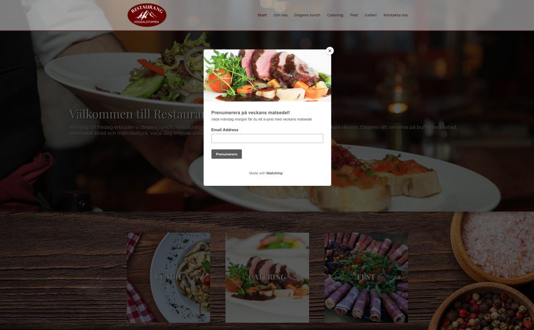 Hemsidesproduktion till Restaurang Högdalstoppen