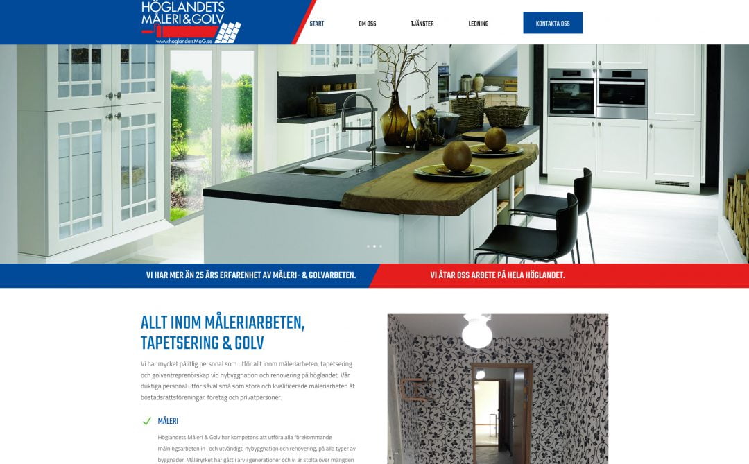 En hemsida till Höglandets Måleri och Golv