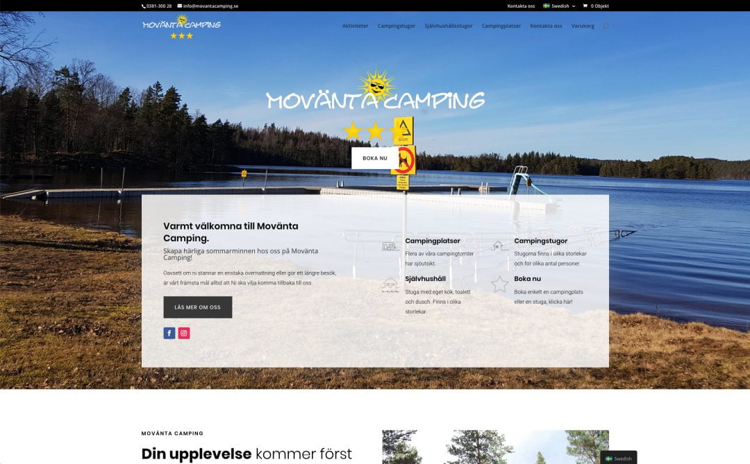 Nytt bokningssystem och hemsida till Movänta Camping