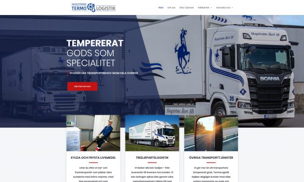 Produktion av webbsida till Skogströms Termo & Logistik