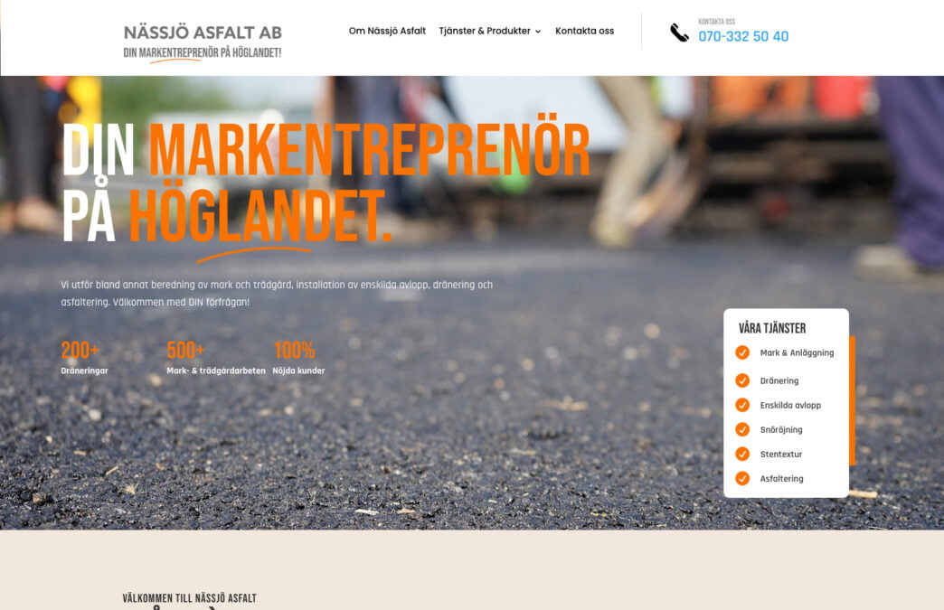 Ny hemsida till Nässjö Asfalt