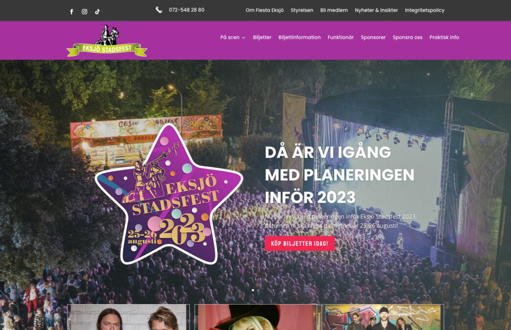 Ny hemsida till Eksjö Stadsfest