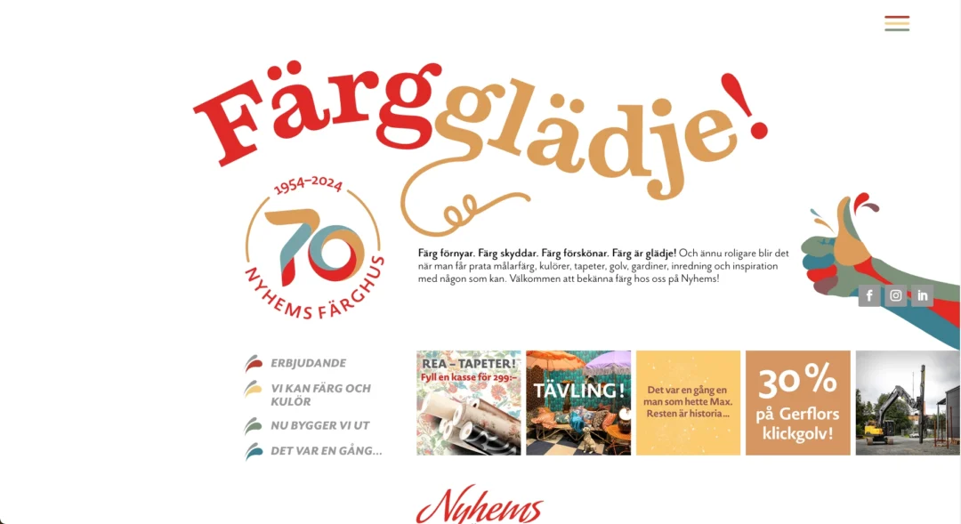 Ny webbsida till Nyhems Färghus