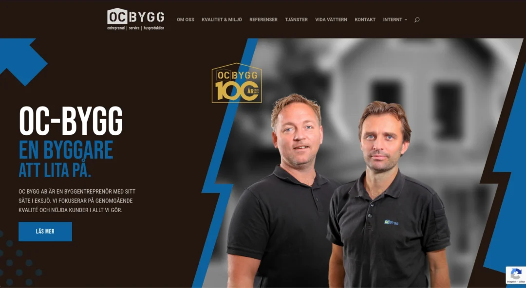 Vi har producerat en ny hemsida till OC Bygg