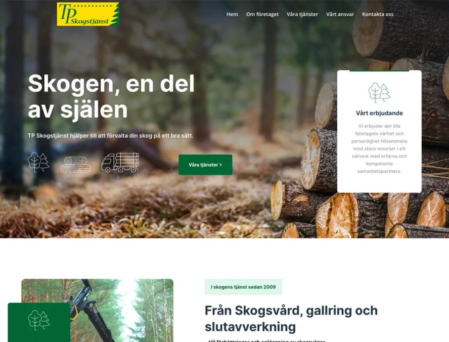 Ny hemsida till TP Skogstjänst