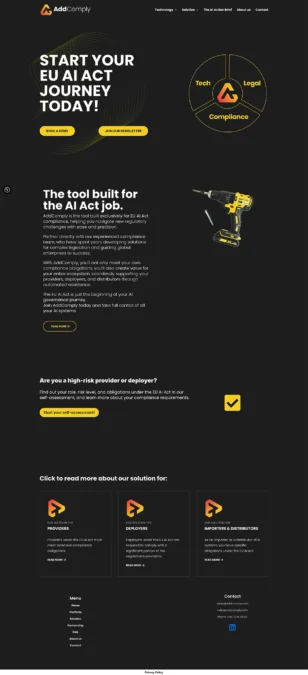 Ny hemsida till AddComply – framtidens plattform för AI-compliance