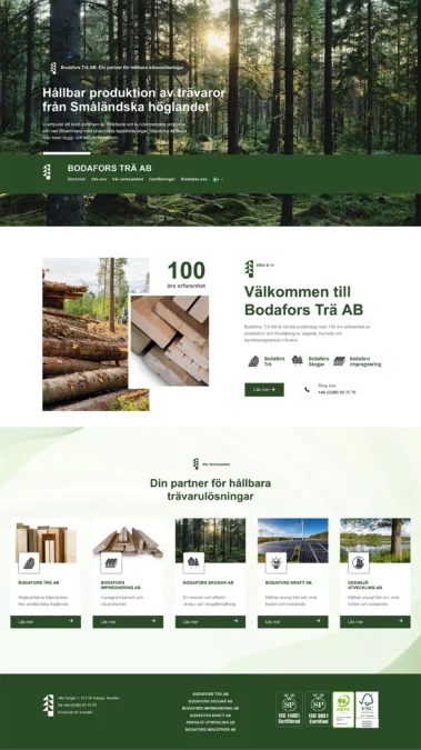 Ny hemsida till Bodafors Trä – hållbara trävaror från Småländska höglandet